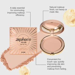 Base de maquillaje en polvo mate ligero Zephoco para un acabado natural y suave, 8g