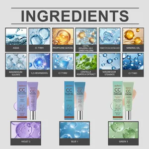 Detailed ingredients list of CC cream series with Centella Asiatica and SPF 25 protection