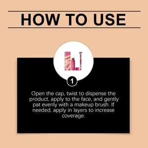 Instructional guide for using the natural tone multi-functional makeup stick and brush.