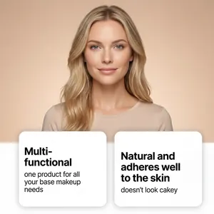 A high-quality multi-functional makeup stick for a natural and seamless base finish on skin