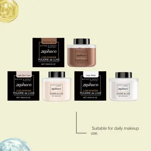 Zephoco luxe powder shades Ivory White Light and Dark skin tones for daily makeup