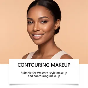 Detailansicht von Kontur-Make-up auf dunkler Haut für ein glattes und strahlendes Finish