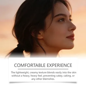 Model toont natuurlijke finish van Zephoco body concealer voor donkere huid