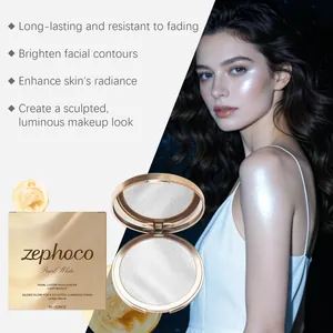 Poudre illuminatrice Zephoco Pearl White pour illuminer le visage et les contours