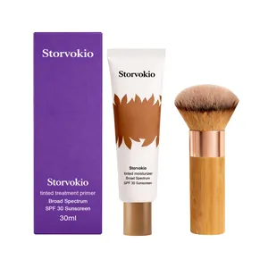 Professional BB Cream Concealer Makeup Set Moisturizing SPF Tinted Primer Foundation With Wooden Handle Face Brush For Women