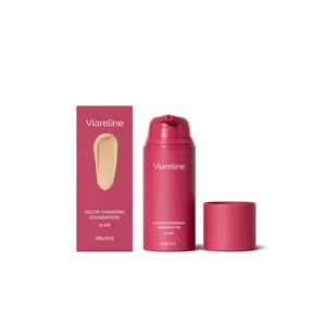 VIARELINE Color Changing Foundation Natural Skin Tone Temperature Sensitive Makeup Base SPF 15 Lightweight Liquid Foundation