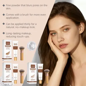 Zephoco moisturizing SPF 30 BB cream with makeup brush for a natural matte finish.