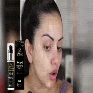 Zephoco 3-in-1 Premium Foundation Flasche und Box mit Anwendungsansicht des Modells