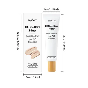 Λεπτομερείς διαστάσεις της συσκευασίας Zephoco Ivory White BB Tinted Care Primer SPF 30