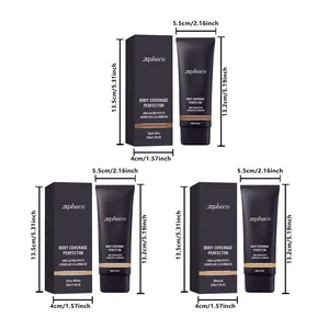 Διαστάσεις του Zephoco concealer σώματος σε ιβουάρ, φυσικές και σκούρες αποχρώσεις