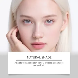 Dettaglio del correttore tonalità naturale su modella pelle chiara con finitura opaca liscia