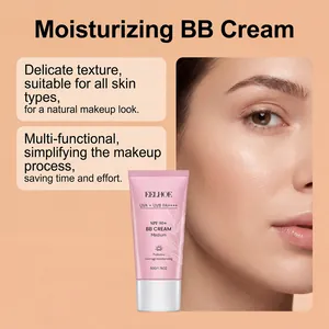 Λεπτομέρεια του σωληναρίου EELHOE BB Cream με μοντέλο που δείχνει φυσικό αποτέλεσμα