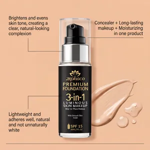 Zephoco 3-in-1 Premium-Foundation LSF 15 für ein klares, natürliches und strahlendes Hautbild