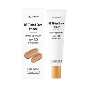 Zephoco BB Primer με Χρώμα SPF 30 Ελαφρύς Καφές Αντηλιακή Βάση Μακιγιάζ Ενυδατικό Primer Προσώπου Καθημερινή Προστασία