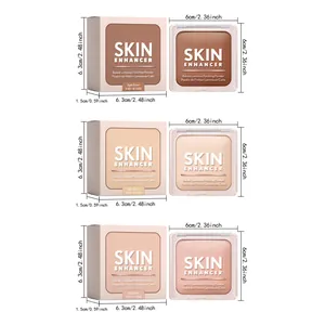 Détails des dimensions du produit pour trois teintes de poudre de finition mate