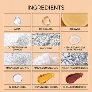 Detailed breakdown of ingredients for Zephoco hydrating concealer for sensitive skin.