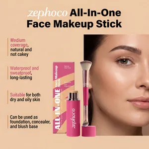 Detail of zephoco all-in-one makeup stick for medium coverage and natural skin tone finish