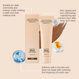 Detailed view of dark skin concealer foundation with moisturizing texture and 30ml packaging.