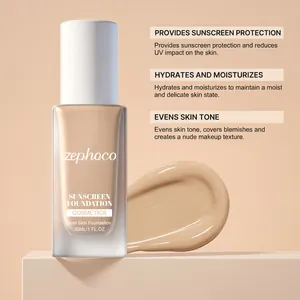 Ενυδατικό μέικ απ Zephoco με αντηλιακή προστασία για ομοιόμορφο και υγρό τόνο δέρματος.