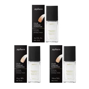 Zephoco Color Changing Foundation Natural Hydrating Concealer Invisible Finish Color Correcting Liquid Foundation For Women Professional Face Makeup