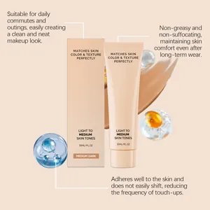Detailed view of medium skin tone concealer foundation with moisturizing matte finish