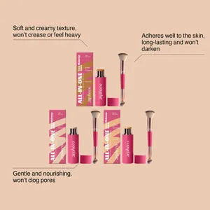 Detailed view of Zephoco all-in-one makeup sticks in three natural skin tones.