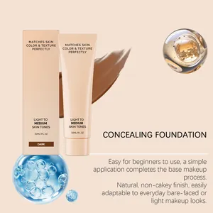 Long-wear dark skin concealing foundation providing a natural and non-cakey finish