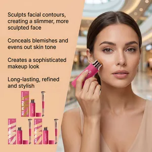 Detailed view of a model applying the zephoco multi-functional makeup stick for contouring
