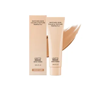 Matte Concealer Liquid Foundation Long Lasting Moisturizing Natural Nude Makeup Base For Medium Dark Skin Tone Daily Beauty