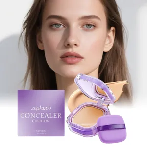 Zephoco Fondotinta Opaco Concealer Cushion Colore Naturale Leggero Idratante Base Trucco Viso a Lunga Durata