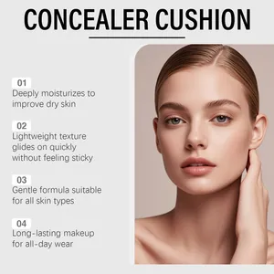 Dettaglio del finish del correttore cushion opaco per un trucco a lunga durata.