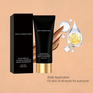 Détail montrant la texture de la crème couvrante pour le corps, peau foncée impeccable