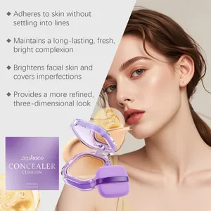 Vista dettagliata del correttore cushion Zephoco matte per una pelle liscia e naturale