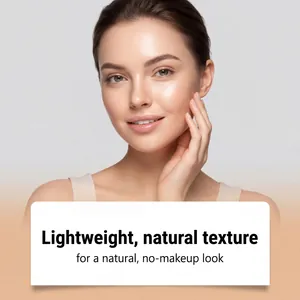 Close-up of model skin showing lightweight natural texture for a flawless no-makeup look