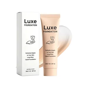 Long-wear color-changing liquid foundation in natural shade with SPF 50 protection