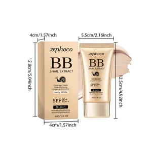 Crema zephoco BB con extracto de caracol blanco marfil SPF 50+ con medidas del producto