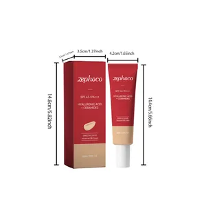 Crema BB Zephoco con SPF 42, ácido hialurónico y ceramidas. Dimensiones tubo y caja 50ml.