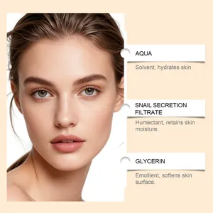 Inhaltsstoff-Details der natürlichen BB-Cream mit Schneckenschleimfiltrat und Glycerin.