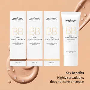 Zephoco BB Skin Perfecting Balm set with multiple shades and smooth liquid textures