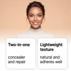 Détail de la texture légère du correcteur 2-en-1 pour un fini naturel et une peau réparée