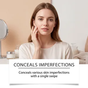 Détail haute définition montrant l'effet couvrant de cette crème correctrice hydratante