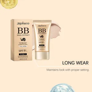 Vista detallada del envase y la textura de la BB Cream con extracto de caracol de Zephoco