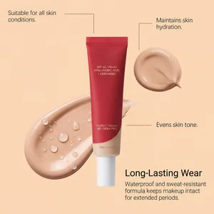 Detalle profesional de la textura hidratante de la BB cream y su fórmula impermeable