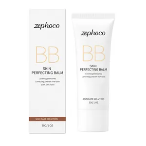 Baume perfectionneur de teint BB Zephoco hydratant pour peaux foncées, tube de 30g avec boîte