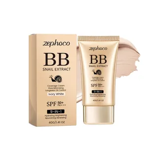 Crema BB Zephoco 9 en 1 Extracto de caracol Blanco marfil SPF 50+ Minimizador 40g
