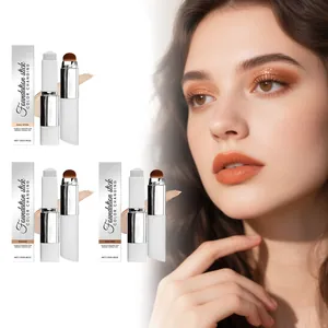 Double-Ended Color Changing Foundation Stick with Soft Brush Matte Long Lasting Hydrating Makeup Foundation Stick Women
