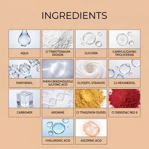 Detailed view of the key ingredients for the natural color-changing foundation liquid.