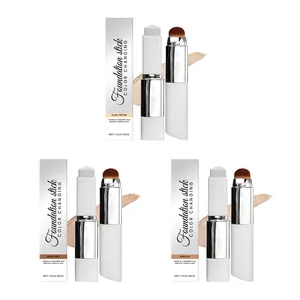 Professional 2-in-1 color changing foundation stick with brush for a natural matte finish