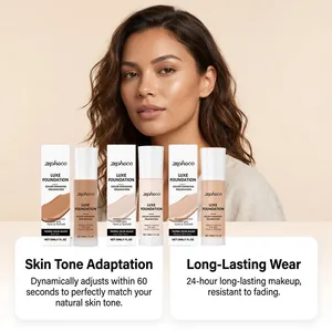 Demonstration of Zephoco Luxe Foundation skin tone adaptation and 24-hour long wear