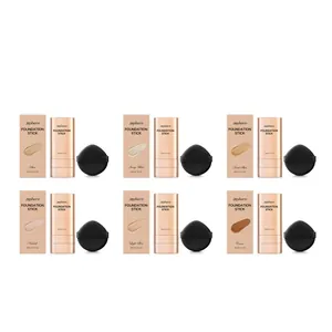 Zephoco Clear Concealer Foundation Stick Long Lasting Silky Matte Mineral Oil Beeswax Face Makeup With Makeup Puff For Women